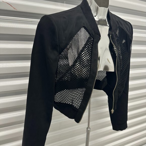 Cropped Mesh Bomber - Picture 2 of 2
